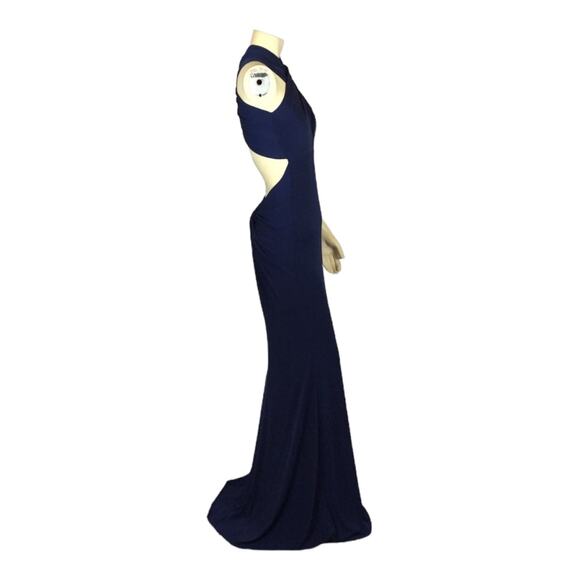 AG STUDIO Navy halter neck cutout back maxi dress size small - Picture 10 of 14